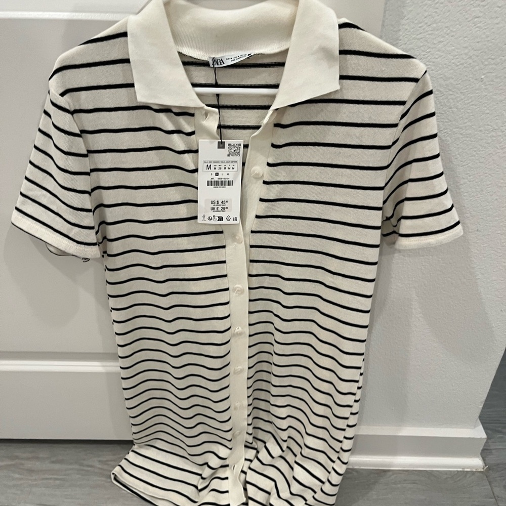NWT Zara Mini Striped Polo Dress